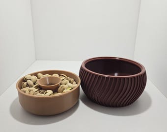 3D Printed Pistachio Bowl with Shell Holder | Snack Serving Dish | Nut Bowl , Kitchen Accessory