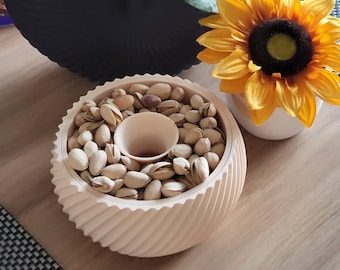 3D-geprinte pistachekom: snackschaal met schelphouder