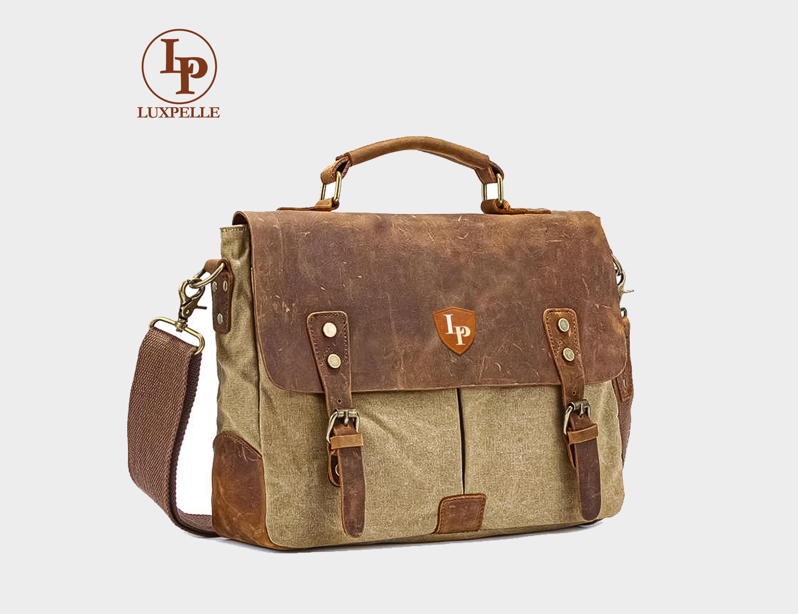 Borsa a tracolla in tela personalizzata per laptop, borsa a tracolla in pelle per uomo, borsa a tracolla e borsa a tracolla artigianale color deserto