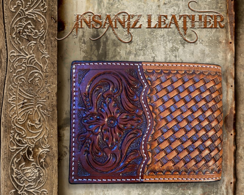 Men's Western Wallet Genuine Leather Hand Crafted Bifold Cowboy Rodeo Wallet 69afa036a6bb769bb1c6bf7f
