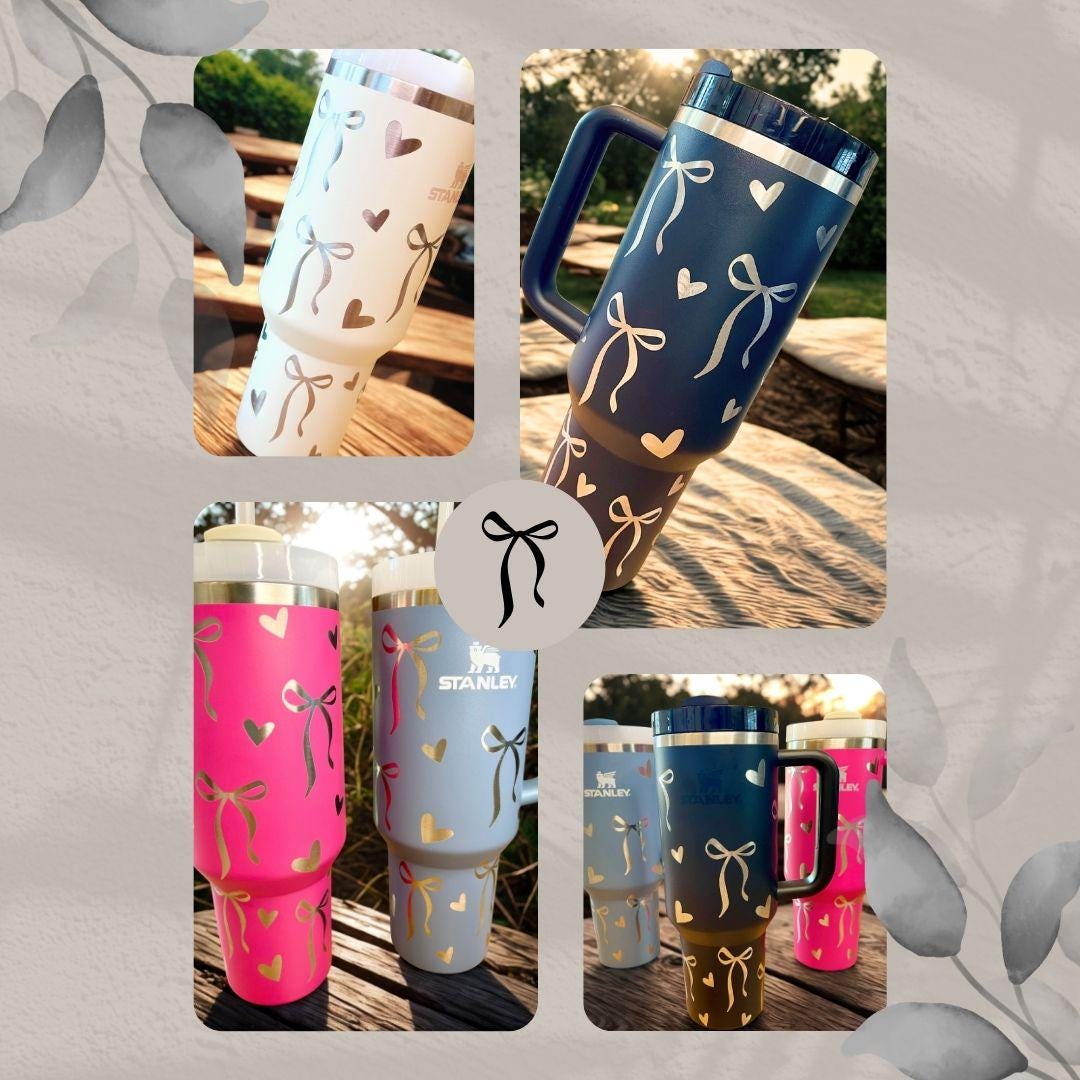 Custom Laser Engraved | Stanley 40 Oz Tumbler | Coquette | Hearts and ...