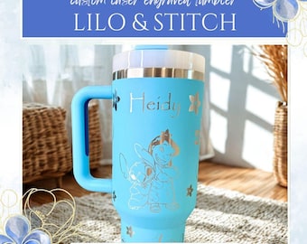 Lilo & Stitch Stanley Tumbler | 40 oz | Laser Engraved | Custom Drinkware | Personalized