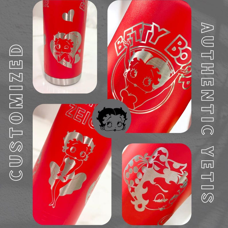 Custom Betty Boop YETI Tumbler: Laser Engraved, Personalized image 3