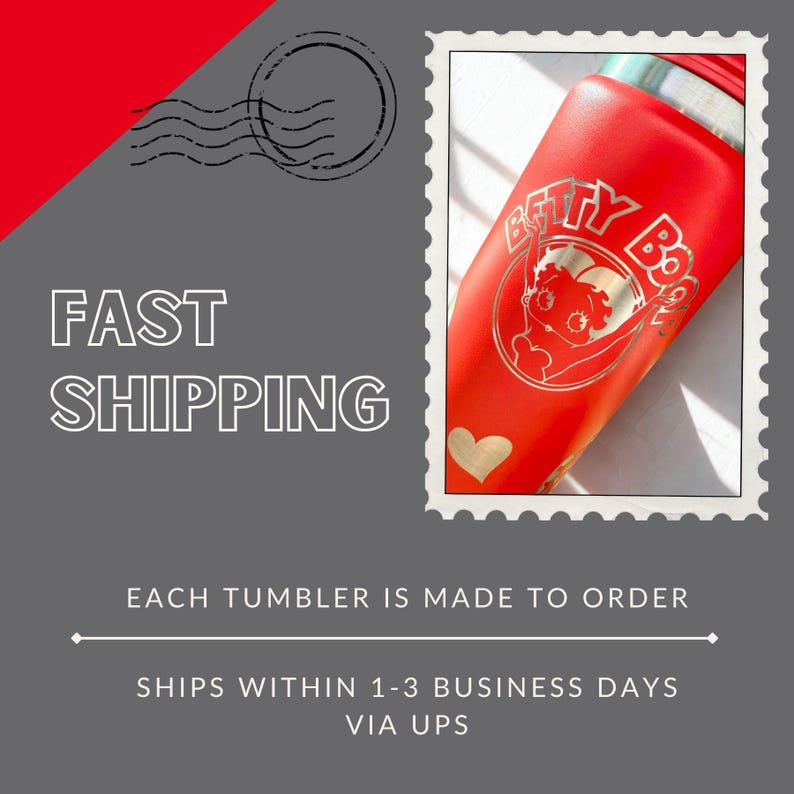Custom Betty Boop YETI Tumbler: Laser Engraved, Personalized image 10