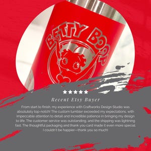 Custom Betty Boop YETI Tumbler: Laser Engraved, Personalized image 9
