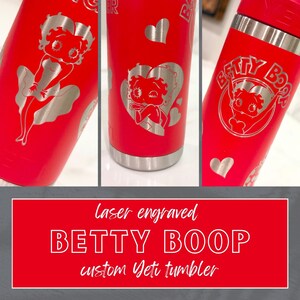 Custom Betty Boop YETI Tumbler: Laser Engraved, Personalized image 12