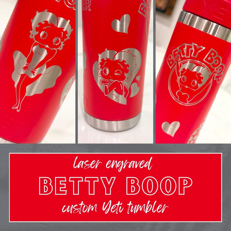 Custom Betty Boop YETI Tumbler: Laser Engraved, Personalized image 12