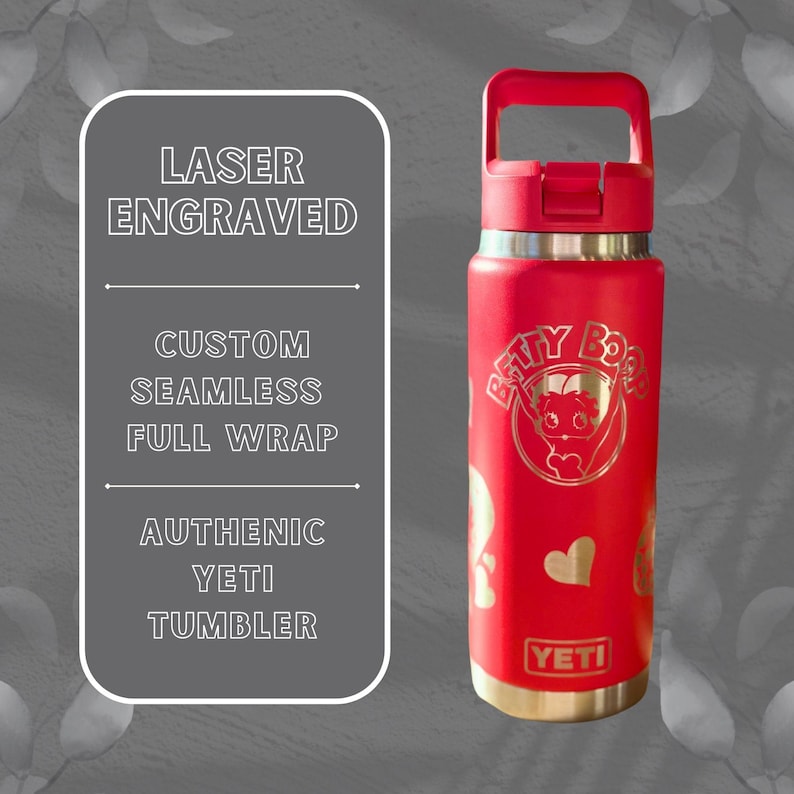 Custom Betty Boop YETI Tumbler: Laser Engraved, Personalized image 2