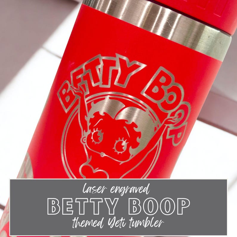 Custom Betty Boop YETI Tumbler: Laser Engraved, Personalized image 4