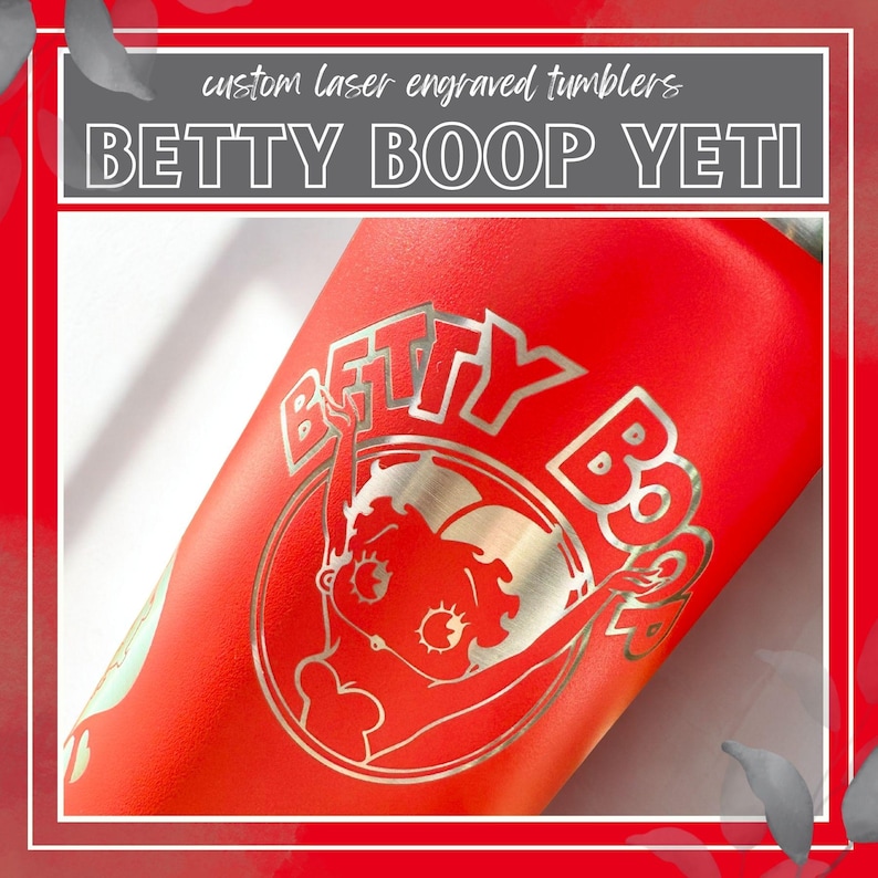 Custom Betty Boop YETI Tumbler: Laser Engraved, Personalized image 1