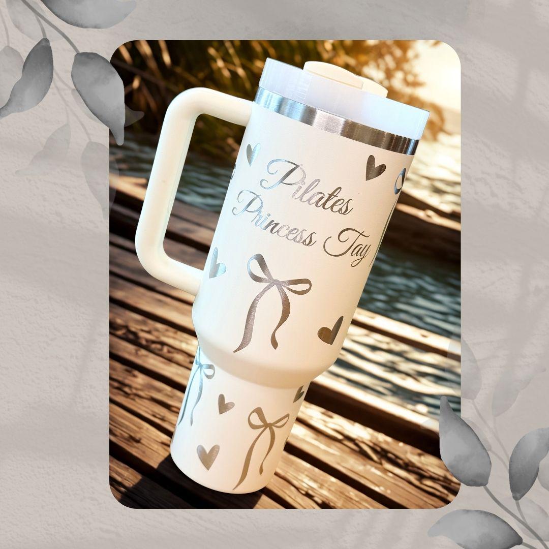 Custom Laser Engraved | Stanley 40 Oz Tumbler | Coquette | Hearts and ...
