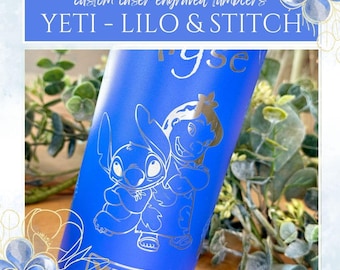 Custom Lilo & Stitch YETI Tumbler: Laser Engraved Personalized Gift