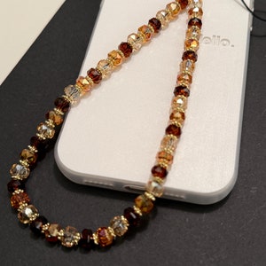 Telefoonbedel met toffeekralen, telefoonriem met kralen, geschikte telefoonhoesjes, kristallen telefoonriem, polsband telefoon, Valentijnsdagcadeaus