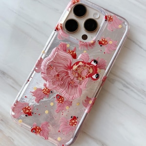 Soporte para teléfono con diseño de pez koi, adorable soporte para teléfono, agarre para el dedo, agarre para Kindle, funda para teléfono con koi, regalos de cumpleaños