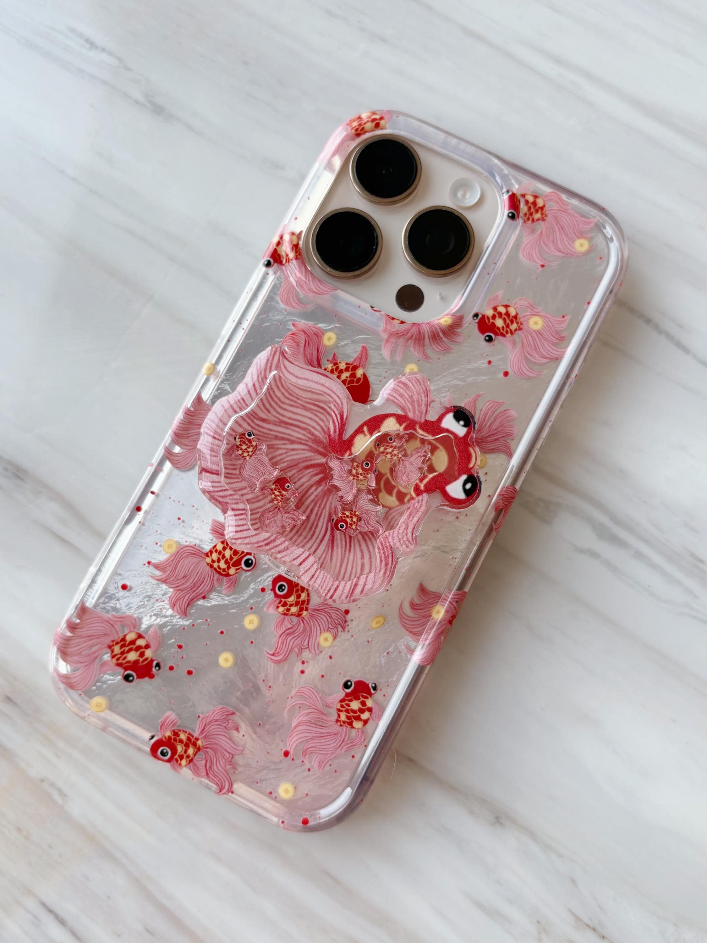 Koi Fish Phone Grip, Phone Charm Stand, , Adorable Phone Grip Holder,  Finger Grip, Kindle Grip, Koi Phone Case, Birthday Gifts