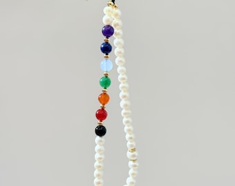 Freshwater Pearl Phone Charm: Gemstone Wrist Strap