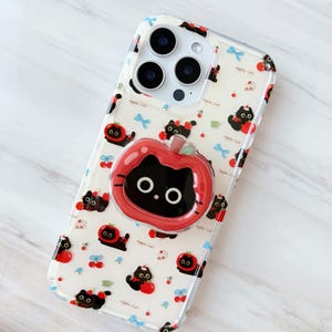 Custodia per telefono a forma di gatto, custodia per telefono con animali domestici, supporto per ciondolo per telefono, impugnatura per dita, Popsocket, impugnatura, regali di compleanno, custodia per iPhone 13 14 15 16 Pro Max
