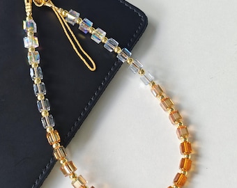 Swarovski Ombre Crystal Phone Strap: Sparkling Beaded Phone Charm