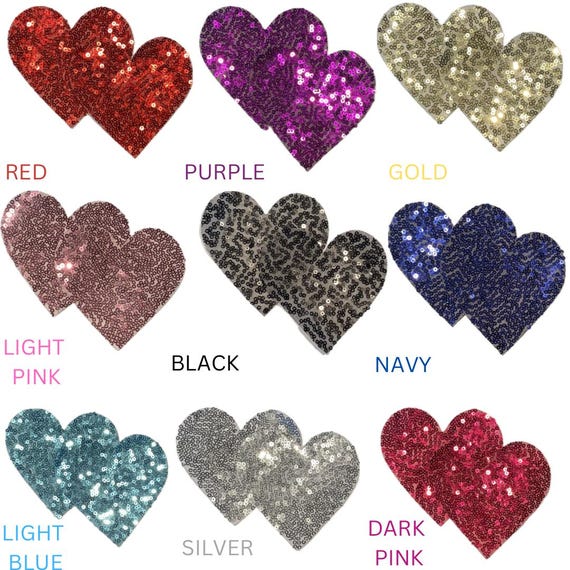 Toppe per gomiti con cuore di paillettes scintillanti facili da