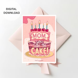 Mom Birthday Card, Birthday Card For Mum, Happy Birthday Mom Card, Mom Birthday Cards, Birthday Card Mom, Floral Birthday Card For Her Gift