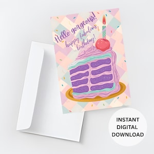 Fabulous Preppy Birthday Card, Teen Birthday Card, Printable Happy Birthday for Her, Birthday Card, Girly Card, Preppy Aesthetic, Birthday