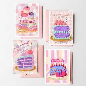 Spaß Geburtstag Card Pack, Set mit 4 Karten, Geburtstagskarten Variety Pack, Sofort Download, alles Gute zum Geburtstag Karte Design, trendige Geburtstagskarte