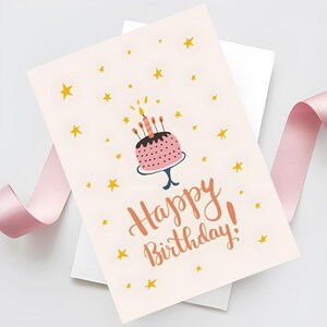 Carte de joyeux anniversaire jolie carte de voeux d'anniversaire femme élégante mère grand-mère ami carte d'anniversaire numérique imprimable téléchargement immédiat