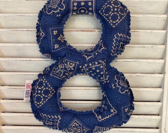 Chiffres 8 pour anniversaire en tissu recyclé