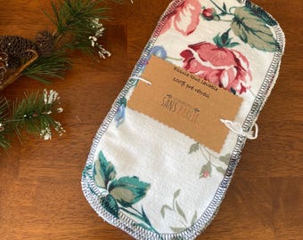 Papier de toilette lavable en flanelle recyclée à fleurs (20 feuilles)