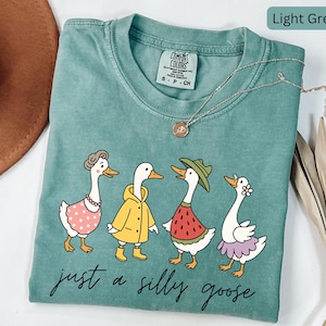 Camiseta engraçada do ganso bobo, camiseta com estética retrô, camiseta da moda do ganso, camiseta para amantes do ganso, presentes sarcásticos do ganso, presente fofo do ganso, camiseta Cottage