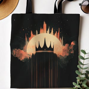 Royal Sunset Tote Bag Canvas Shopping Bag Weekend Accessory Gift For Her Festival Tote Stylish Reusable Handbag Travel Bag For Women