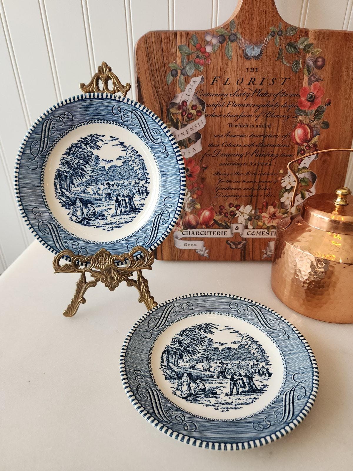 Ralph Lauren Blue and White Dishes - Etsy