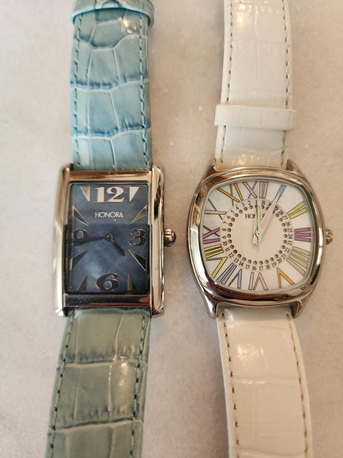 Honora ladies oversized rectangular mother of pearl dress watch NEW BATTERY HONORA Quartz Mother of Pearl Stainless Steel Women main image 3