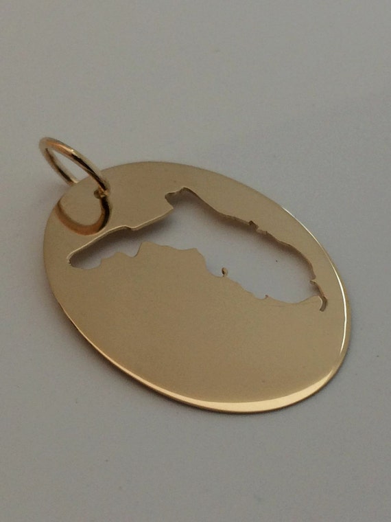 Items similar to Sunshine State, in a 14k Yellow Gold Pendant, Handmade ...