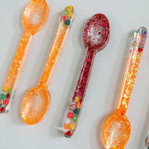 Custom Sensory Bin Scoops and spoons for neon fruit themed sensory play | Gift ideas for kids | Fine Motor Skills | Montessori | Preschool