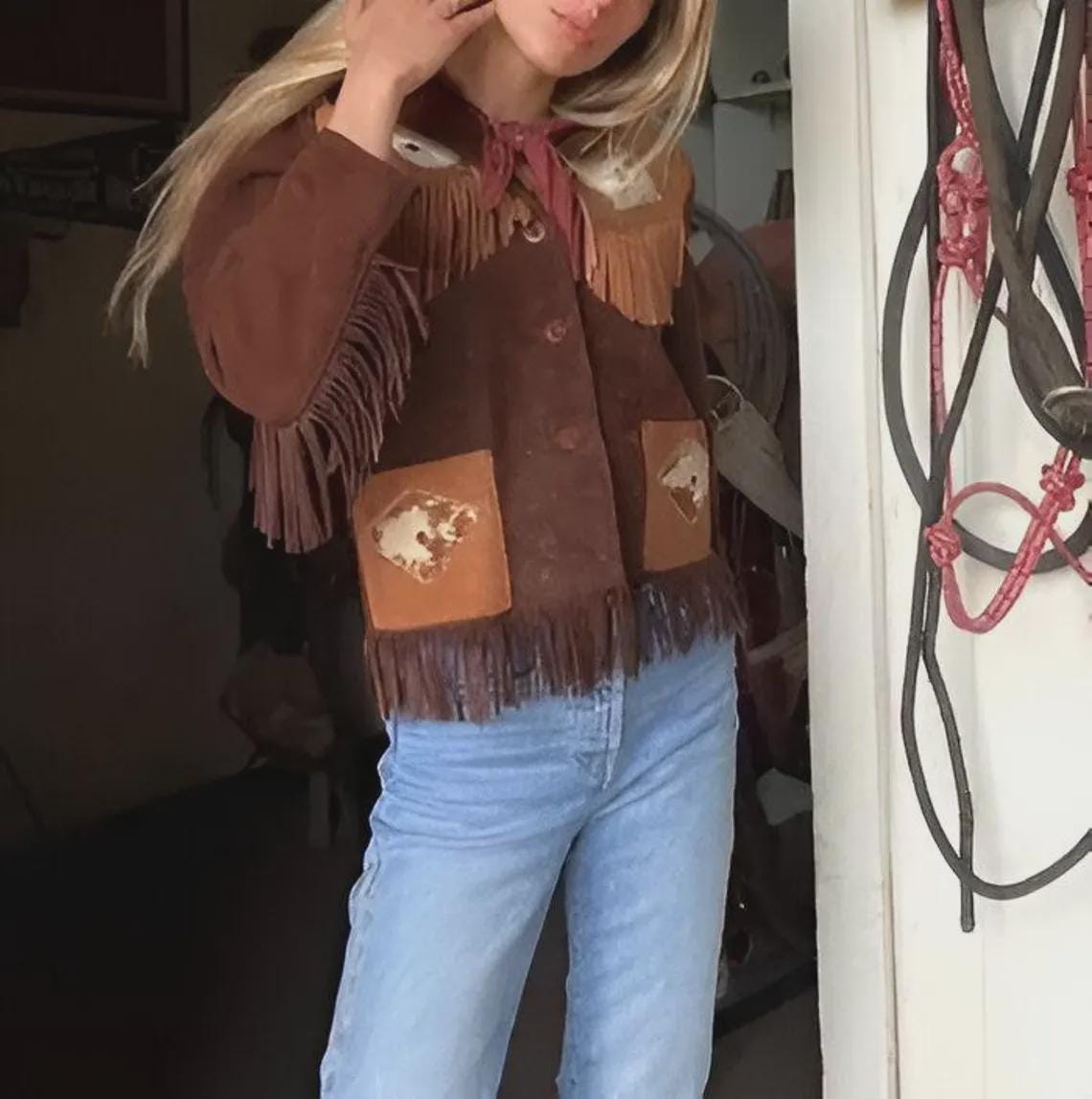 【vintage】 western fringe suede jacket Vintage Suede Fringe Western Jacket: Cowgirl Rodeo Style - Etsy