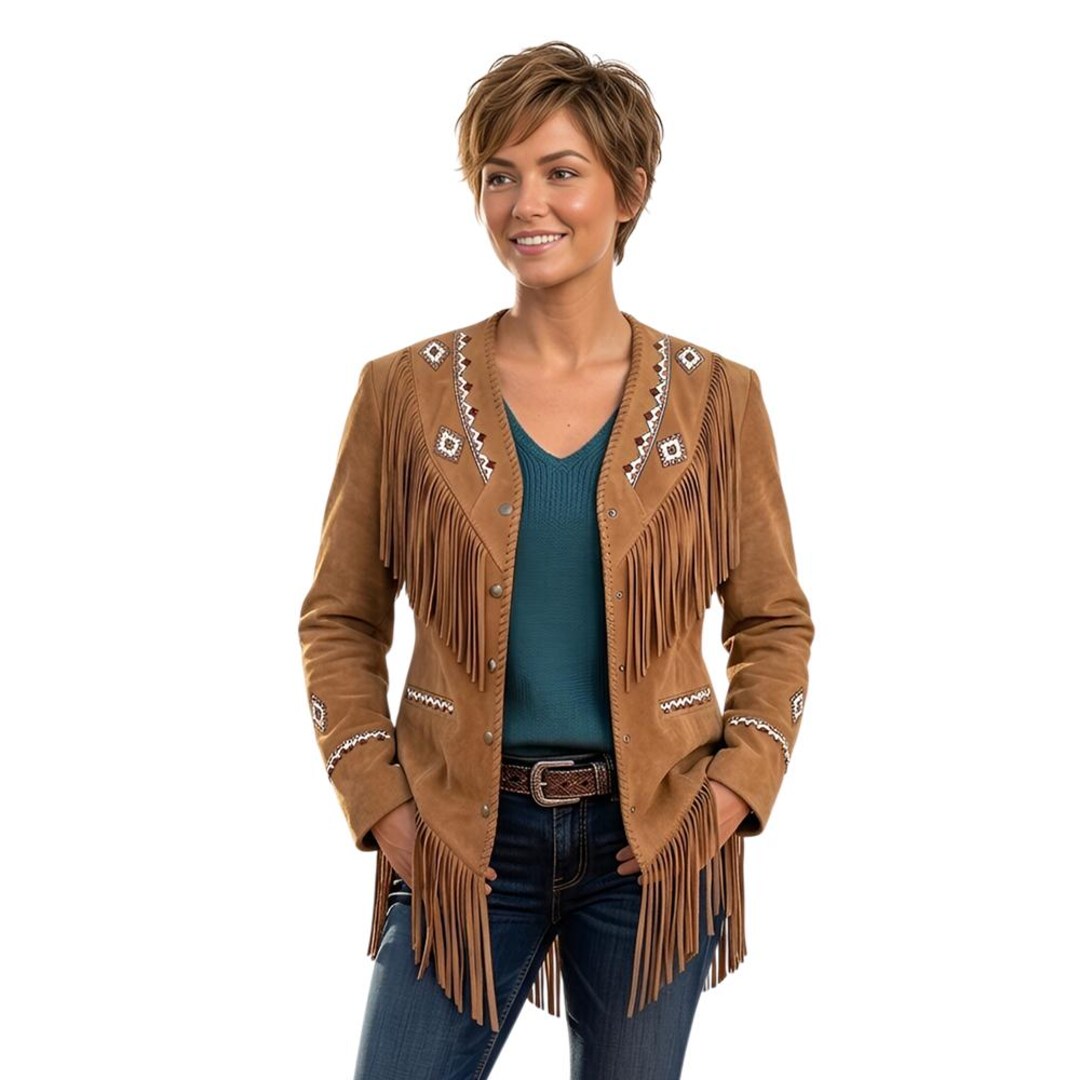【vintage】 western fringe suede jacket Vintage Suede Fringe Western Jacket: Native American Inspired - Etsy