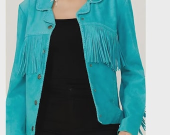 Veste western en daim à franges : style cow-girl bohème