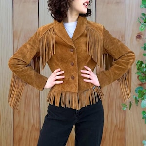 70s Suede Fringe Western Jacket: Handmade Cowgirl Boho Coat