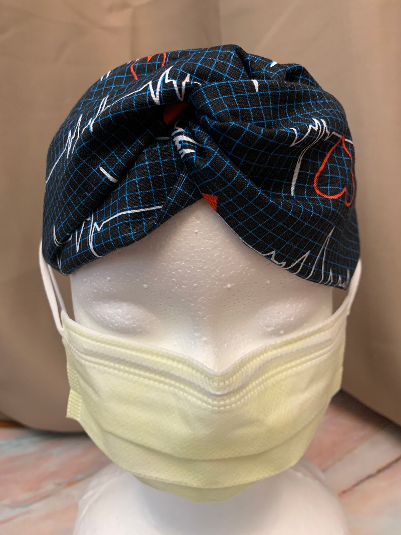 Turban Headbands with Buttons for Health Care Workers Facemask Etsy