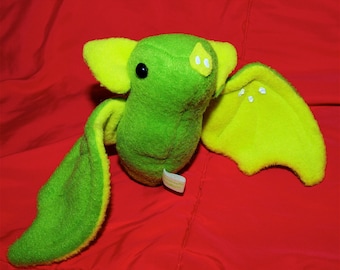 Fruit Bat Plushie - Lime Bat, Kawaii, plush bat