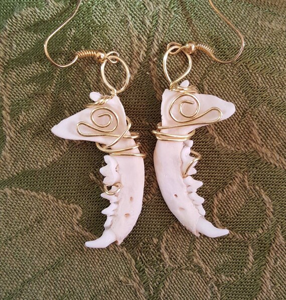 Real bone earrings best sale