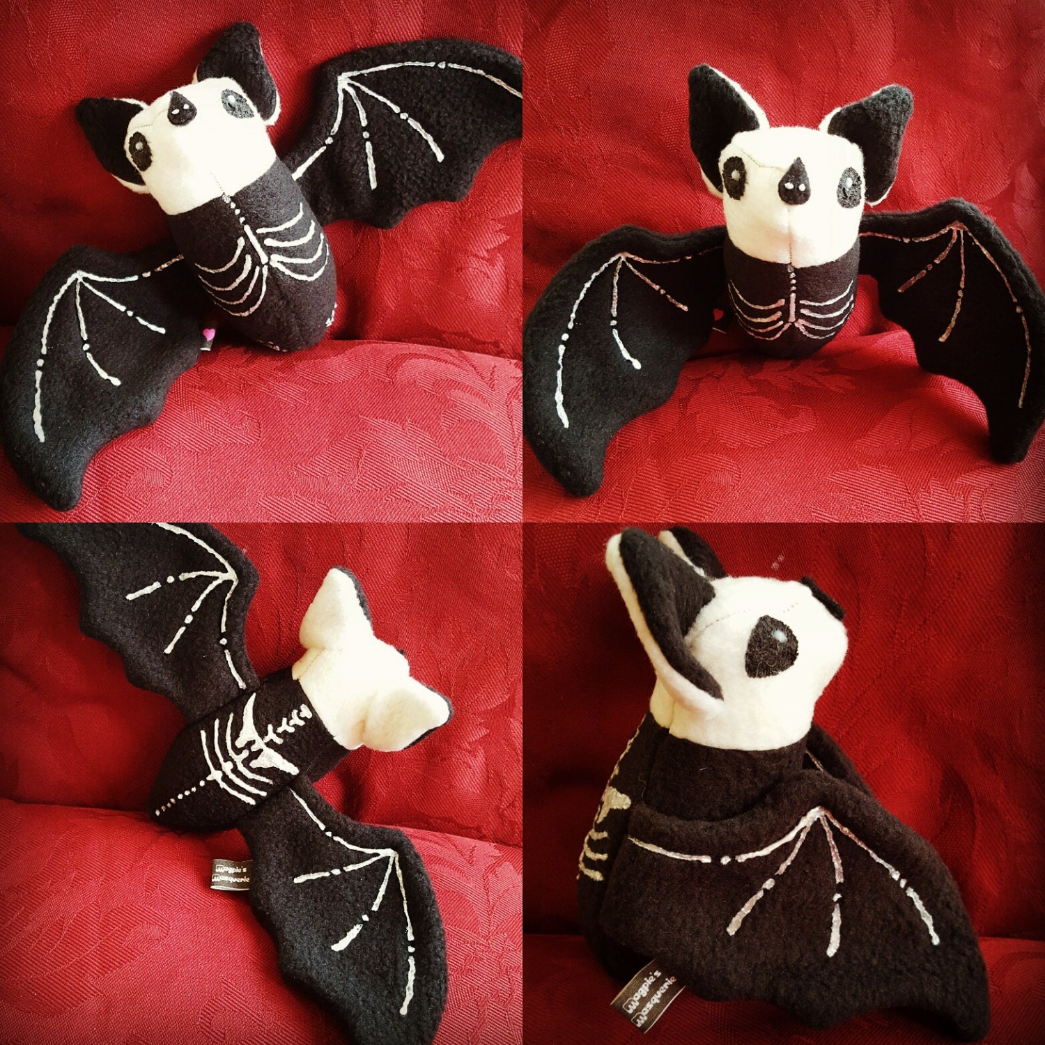 X-ray the Skeleton Plush Bat, plushie, Halloween, goth, Nightmare bef…