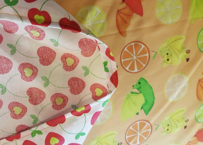 FruitBats Kawaii pillowcase with cherry hearts accent