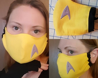 Yellow Star Ship Command theme face mask