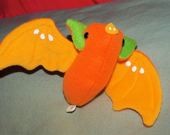 Fruit Bat Plushie - Mandarin Orange Bat, bat plush, bat plushie, bat, toy