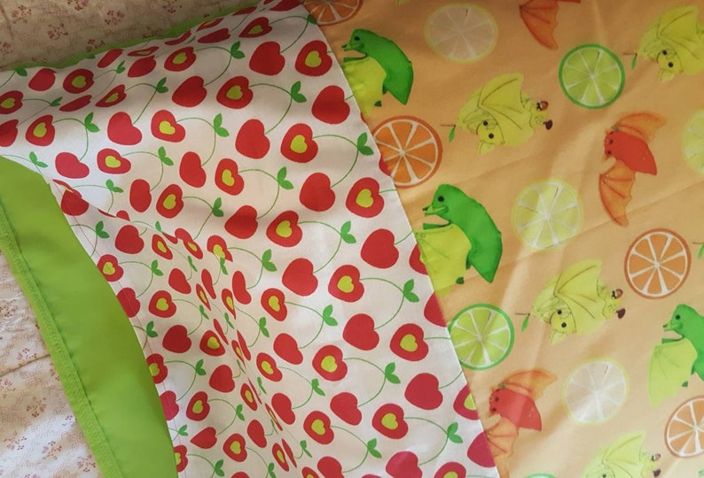 FruitBats Kawaii pillowcase with cherry hearts accent