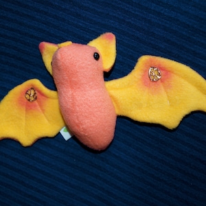 Fruit Bat Plushie - Peach Bat, Kawaii, plush bat