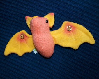 Fruit Bat Plushie - Peach Bat, Kawaii, plush bat