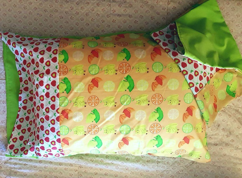 FruitBats Kawaii pillowcase with cherry hearts accent